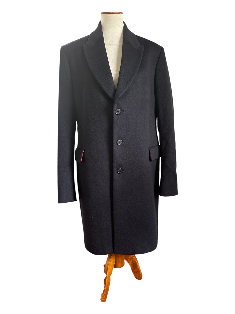 Paul Smith cashmere Epsom overcoat navy